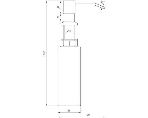 Дозатор жидкого мыла врезной Globus Lux BS8444