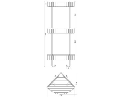 Полка тройная угловая TOPAZ 4134