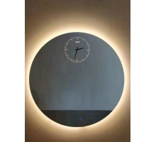 Дзеркало LED Clock 60х60 з підсвічуванням та годинником