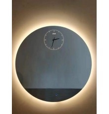 Дзеркало LED Clock 60х60 з підсвічуванням та годинником