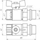 Кран шаровый прямой с американкой Q PROFESSIONAL PN40 1″ антипротечка, Белая бабочка