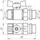 Кран шаровый прямой с американкой Q PROFESSIONAL PN40 1/2″ антипротечка, Белая бабочка