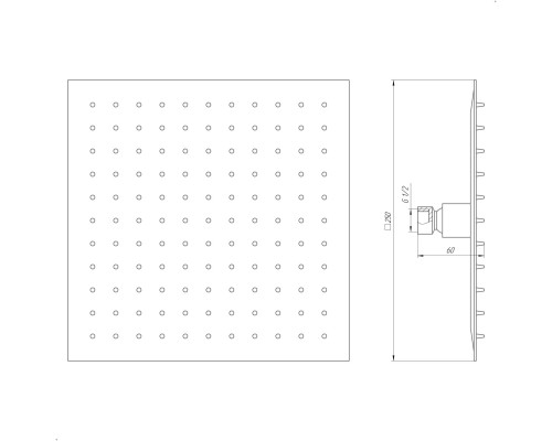 Лійка душова ТРОПІК TSQ-250-BL чорна матова 250*250мм TOPAZ